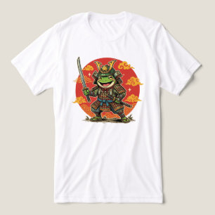 Schattige Kikker Samurai Cartoon Dier Krijger Ontw Tri-Blend Shirt