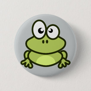 schattige kikkerknop ronde button 5,7 cm
