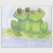 Schattige kikkerliefhebbers cadeaupapier (Vlak)