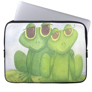 Schattige kikkerliefhebbers laptop sleeve