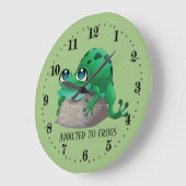 schattige kikkerliefhebbers voegen tekst toe grote klok (Hoek)