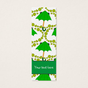 Schattige kikkerparaplu hart en stip Bladwijzer Mini Visitekaartjes