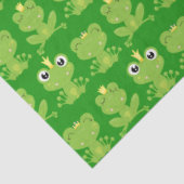 Schattige kikkerpatroon op donkergroen tissuepapier (Detail)