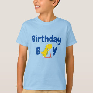 Schattige kind dinosaurus scooter truck Verjaardag T-shirt