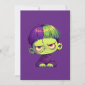 Schattige Kind Frankenstein Halloween Kaart (Achterkant)