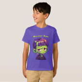 Schattige Kind Frankenstein Halloween T-shirt (Voorkant volledig)
