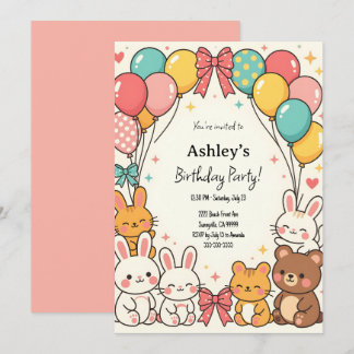 Schattige Kind Kawaii verjaardagsfeest Kaart