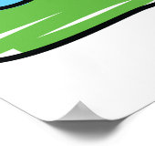 Schattige Kind Rijden Groene Auto Kinderen Illustr Poster (Hoek)