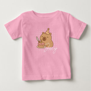Schattige Kinder Capybara die taart eet Verjaardag