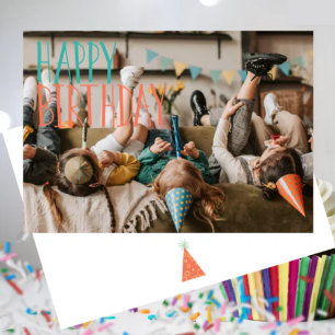 Schattige Kinder Gevouwen Verjaardag Kaart