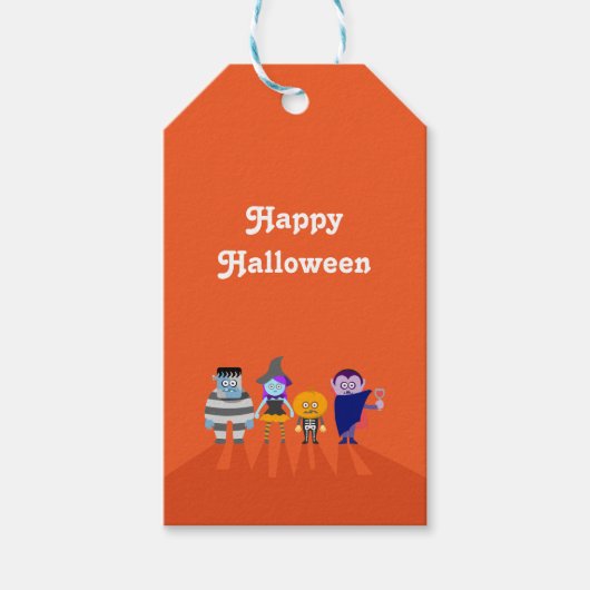 Schattige Kinder Halloween Kostuum Party Dank u Cadeaulabel (Voorkant)