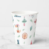 Schattige Kinder kerstfeest Papieren Bekers (Achterkant)