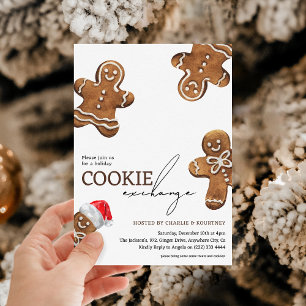 Schattige Kinder Koekje Uitwisselen Vakantie Kerst Kaart
