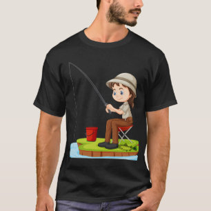 Schattige Kinder Vissen Cartoon Illustratie – Grap T-shirt