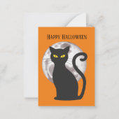 schattige kinder zwarte kat van Halloween bericht  Notitiekaartje (Voorkant)