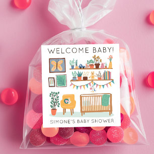 Schattige kinderdagverblijf Illustratie CUSTOM BAB Vierkante Sticker