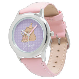 Schattige Kinderen Capybara die taart eet Verjaard Horloge