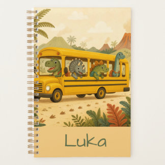 Schattige Kinderen Dinosauriërs Schoolbus Geperson Planner