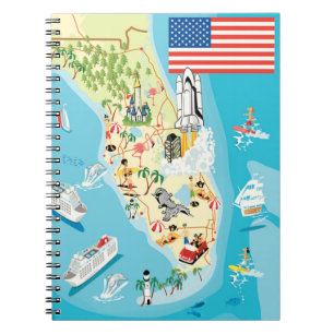 Schattige Kinderen Florida Kaart Notitieboek