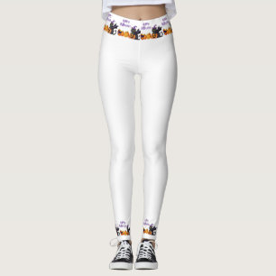 Schattige Kinderen Gelukkig Halloween Zwarte Kat Leggings