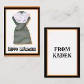 Schattige Kinderen Halloween Dracula Vampier Notitiekaartje (Voorkant / Achterkant)