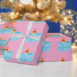 Schattige Kinderen Kunst Mooie Grappige Sinterklaa Cadeaupapier