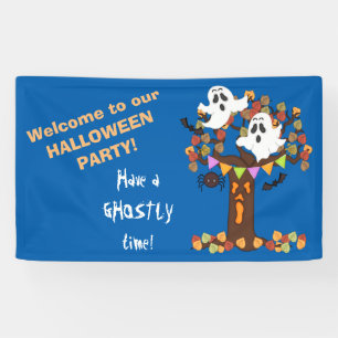 Schattige Kinderen Spookboom Halloween Spandoek