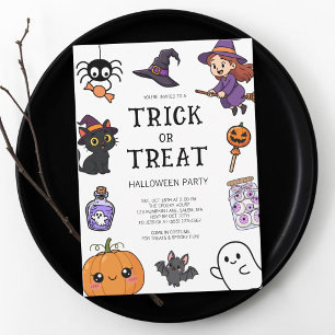 Schattige Kinderen Trick or Treat Halloween Kostuu Kaart