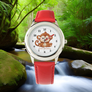 schattige kinderen unisex kleine aap horloge