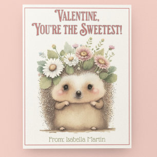 Schattige Kinderklas Valentijnsdag Zoete Egel Feestdagenkaart