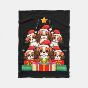 Schattige King Charles Cavalier Le Hond Kerstboom Fleece Deken