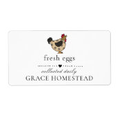Schattige  kip Boerderij eierkarton Etiket (Voorkant)