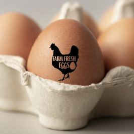 Schattige kip Boerderij Fresh Eggs karton Rubberstempel
