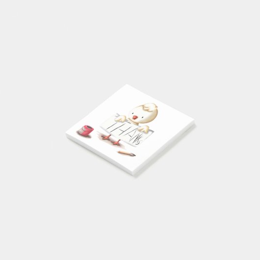 Schattige Kip Dank Je Post-it® Notes (Schuin)
