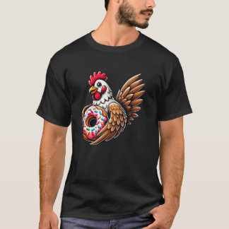 Schattige Kip Die Donut Eet T-shirt