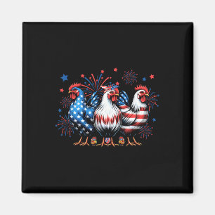 Schattige Kip Usa Vlag Patriottische Kippenliefheb Magneet