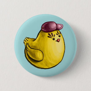Schattige kipontwerp - Funny Yellow Chick Easter Ronde Button 5,7 Cm