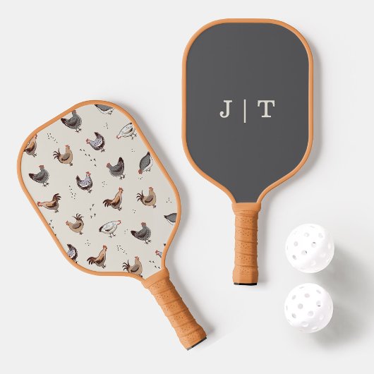Schattige kippatroon monogram pickleball paddle