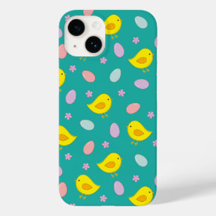 Schattige Kippen Easter Pattern Aangepaste kleur Case-Mate iPhone 14 Hoesje