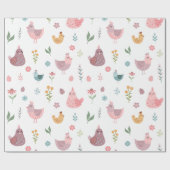 Schattige kippenwikkelpapier cadeaupapier (Vlak)