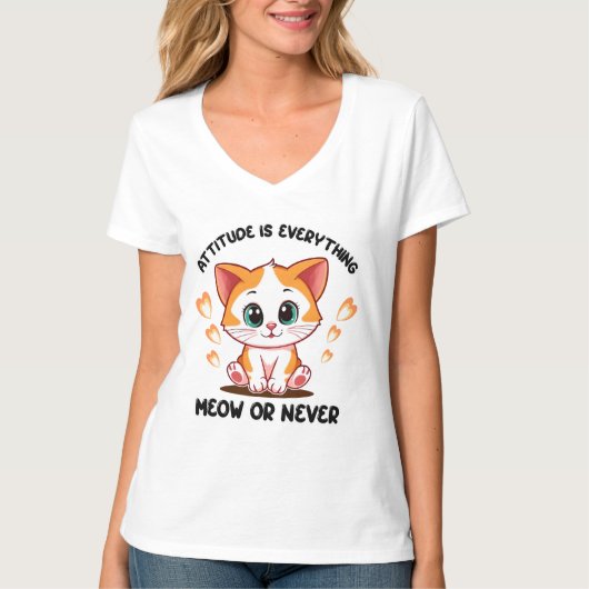 Schattige Kitten Attitude T-shirt (Voorkant)
