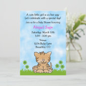 Schattige Kitten Baby shower Uitnodiging (Staand voorkant)