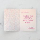  Schattige Kitten Bunny Easter Kaart (Binnen)