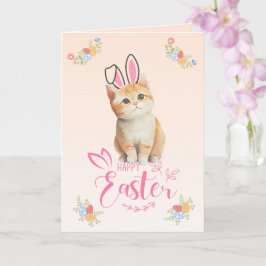  Schattige Kitten Bunny Easter Kaart