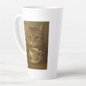 Schattige kitten drink thee met je mee. latte mok (Linkerhoek)