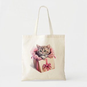 Schattige kitten in een doos Verjaardagscadeau Tote Bag