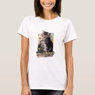 Schattige kitten laat een wandeling maken in de we t-shirt