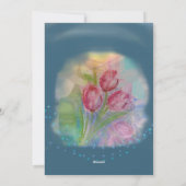 Schattige Kitten Meisje Tulpen Verjaardag Kaart (Achterkant)