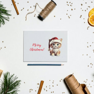 Schattige kitten met kerst Pet Briefkaart