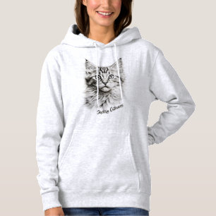 Schattige kitten potloodtekening hoodie